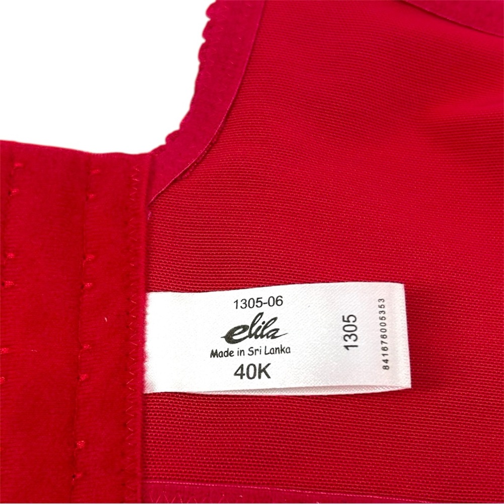 NWT Elila Jacquard Wire-Free Bra in Red Style 1305 Size 40K - Picture 9 of 10
